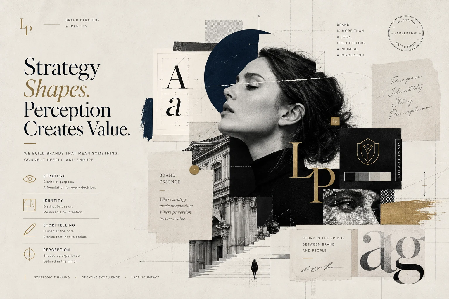 LuxePerception brand strategy identity editorial illustration